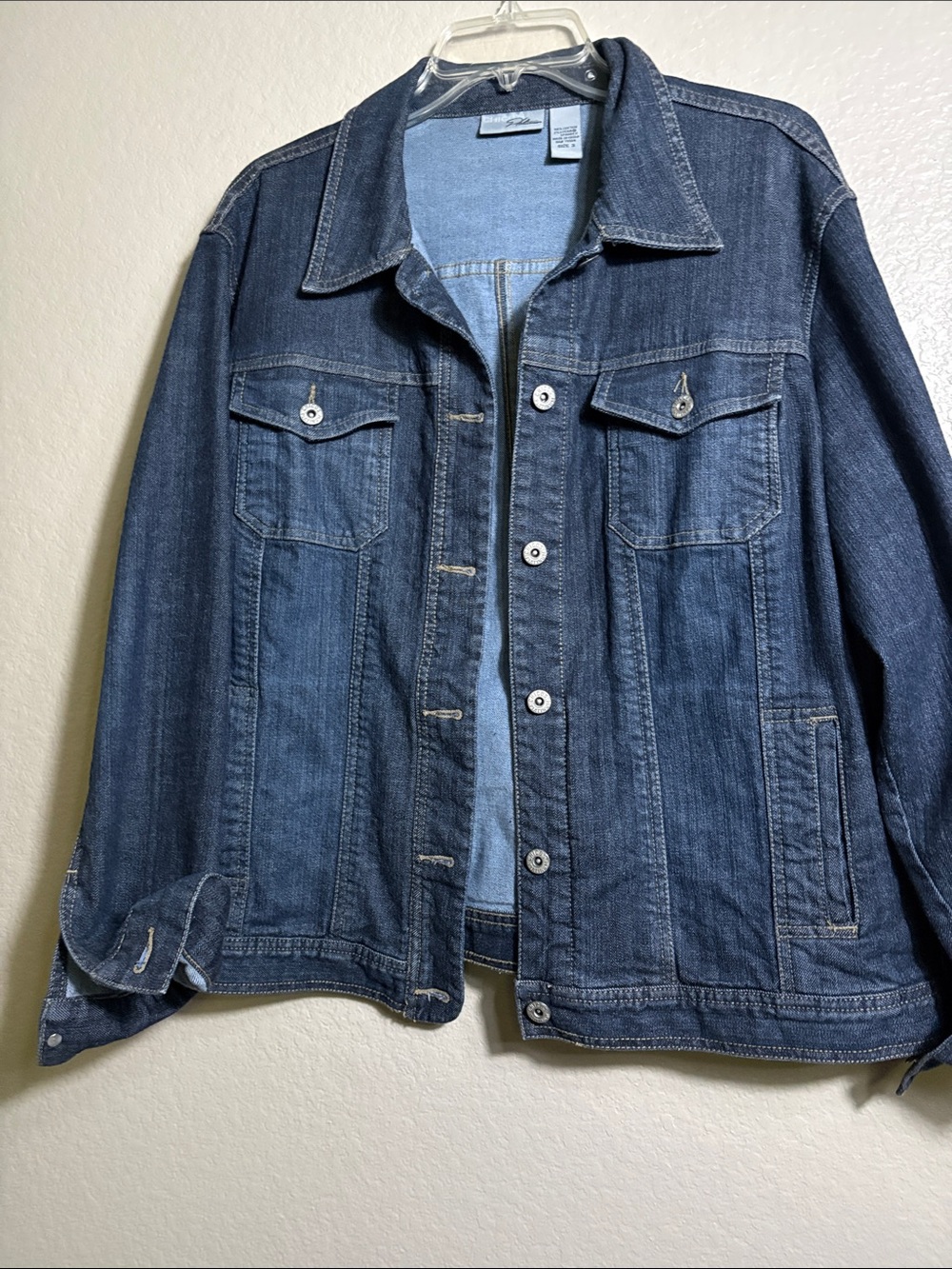Vintage Chico's Platinum Women's Dark Blue Denim Jacket